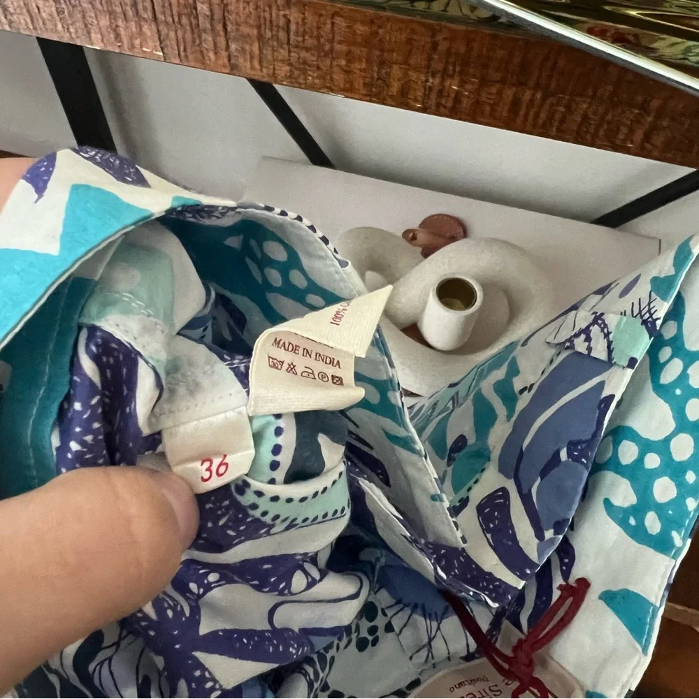 NEW Le Sirenuse Positano Women's Blue Psycho Printed Shorts Women's 36 or 0 - Picture 5 of 7